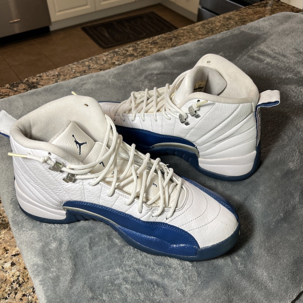 Nike‎ Air Jordan 12 Retro French Blue White Men's Size 10 Basketball Sneakers - Picture 3 of 10